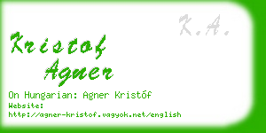 kristof agner business card